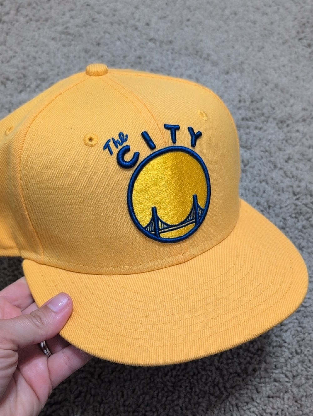 New Era Golden State Warriors The City 59FIFTY Fitted Hat Yellow 7 1/8 HWC Wool